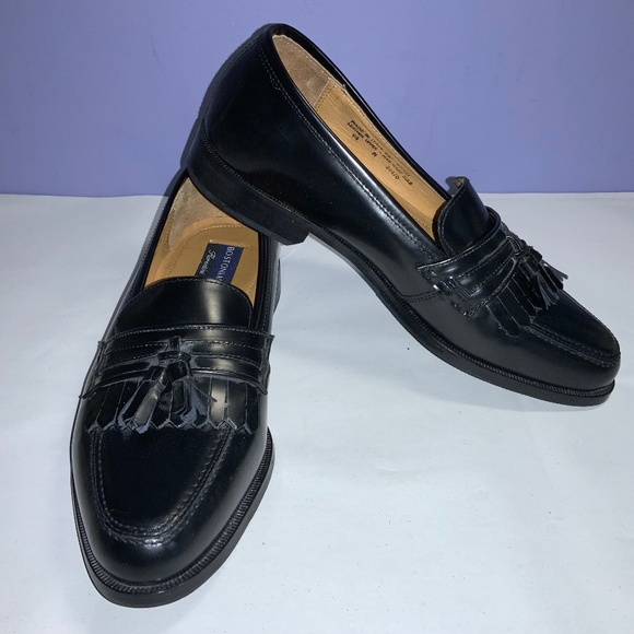 Bostonian Florentine kiltie Loafers Sz 9.5M Black Leather Tassel 24470 Italy - Picture 1 of 8
